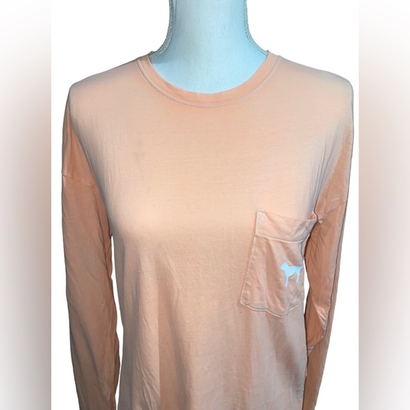 Pink Victoria’s Secret 100% Cotton Begonia Dog Logo Long Sleeve T-shirt|PINK Top - Picture 9 of 10